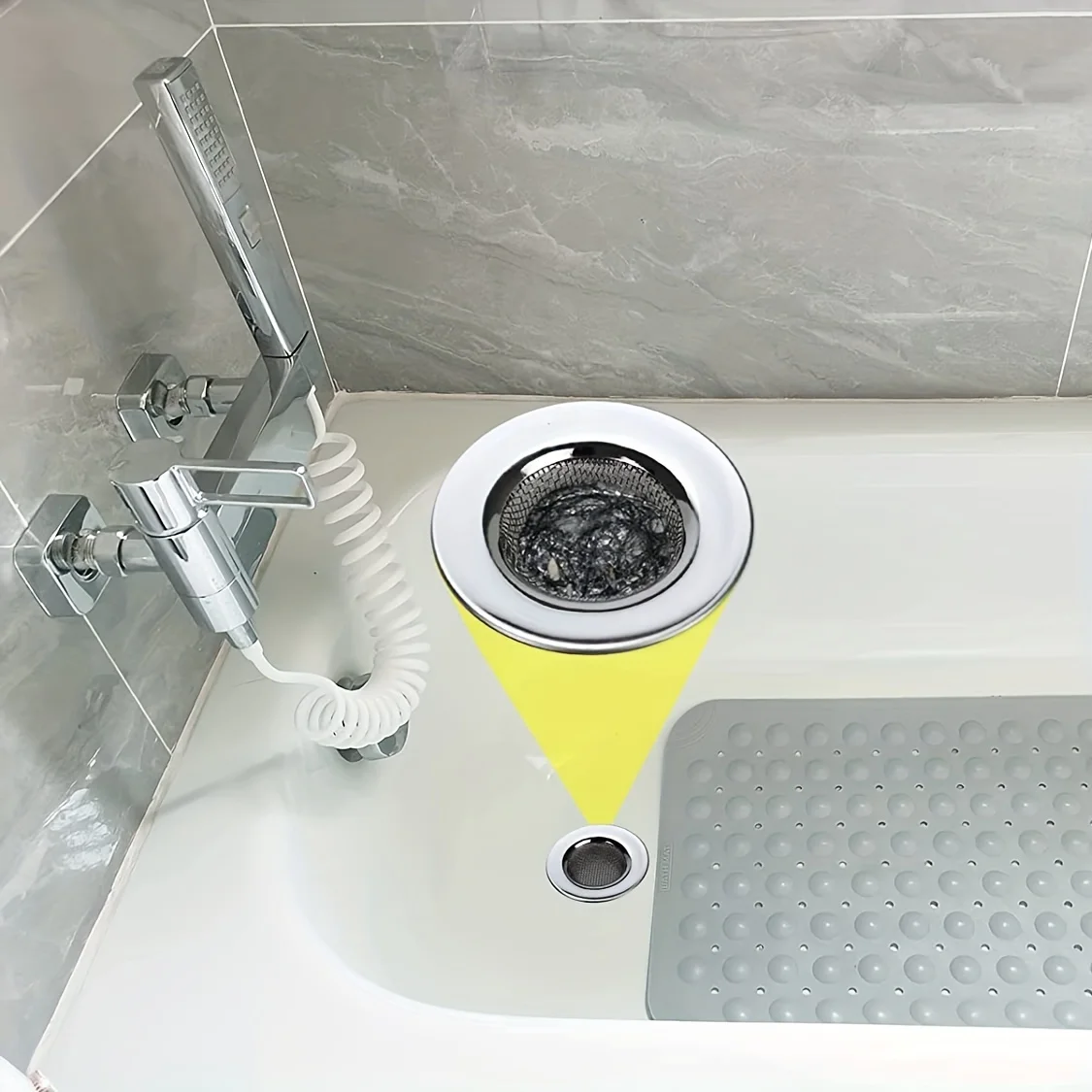 2pcs Stainless Steel Bathtub Strainers, Bathroom Sink Strainers, Shower Drain Hair Catcher, Drain Strainer For Laundry image 2