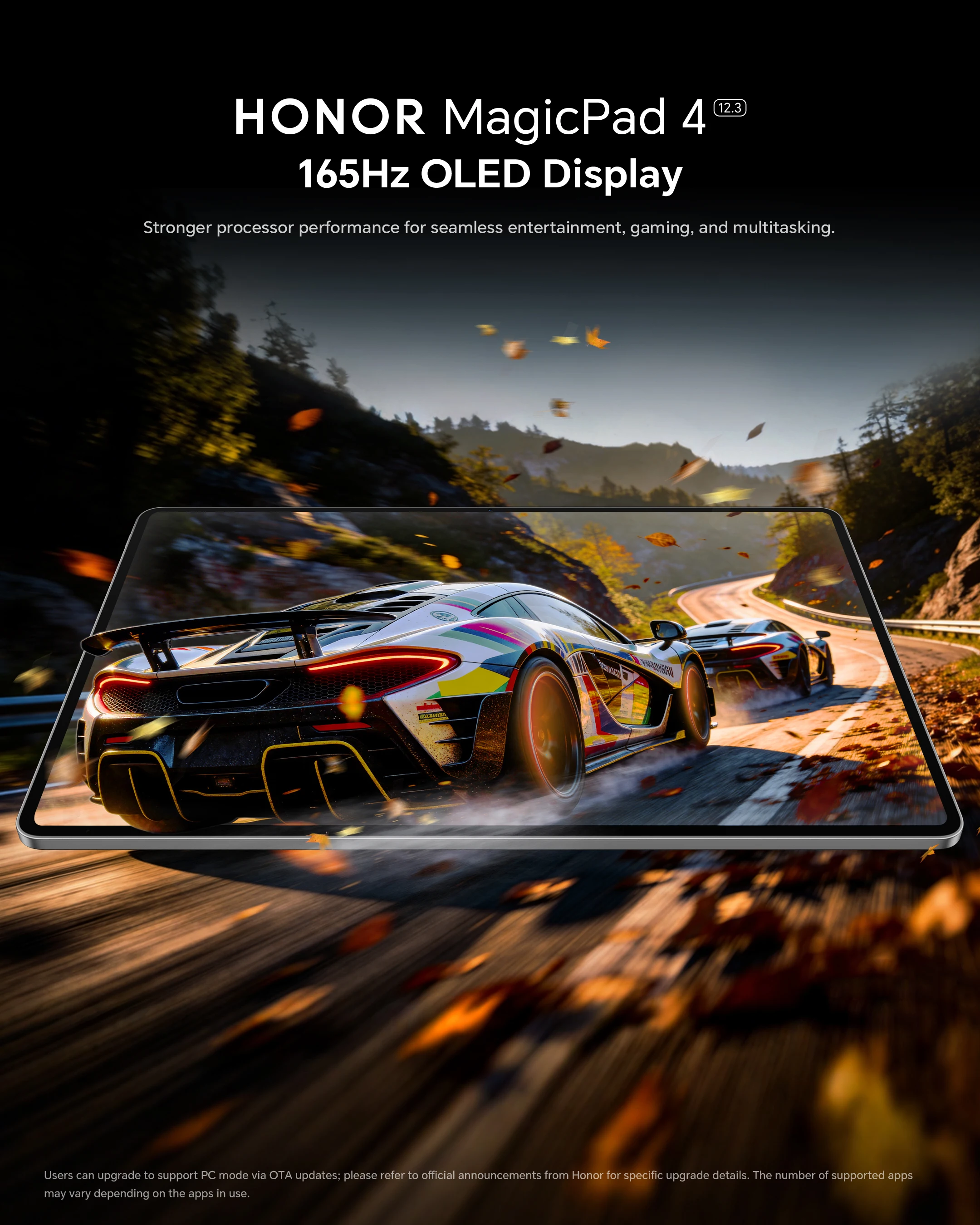 Tableta – HONOR MagicPad 4, Versión UE, Pantalla OLED 12.3″ 165Hz 2400 nits, Batería 10100 mAh, Snapdragon 8 Gen 5, 8 altavoces IMAX, 450g ultraligera, IA integrada, Wi-Fi 7 6