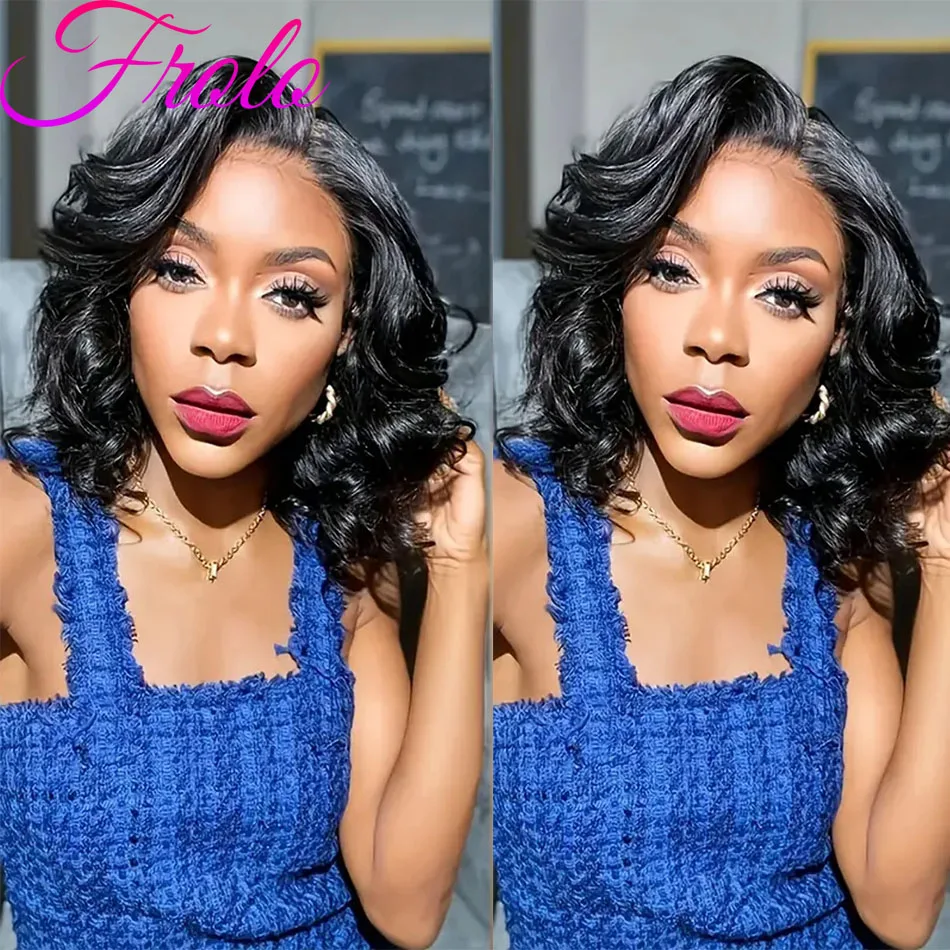 Body Wave Bob Invisible Strap Glueless Wig Human Hair 5x5 Hd Lace Front Summer Wig No Leave Out Cool Wig Beginner Friendly 8 In
