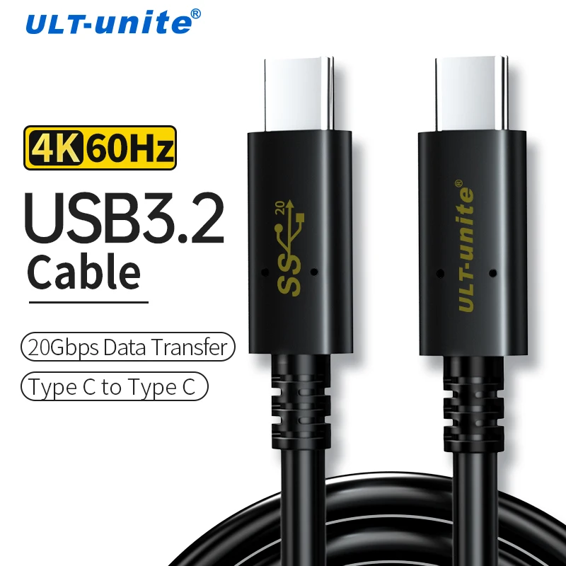 USB 3.2 Gen 2 Type C to C Cable 20Gbps Type-C Cord 4K UHD PD100W Fast Charging Data Wire for MacBook Pro iPhone 15 Galaxy S20