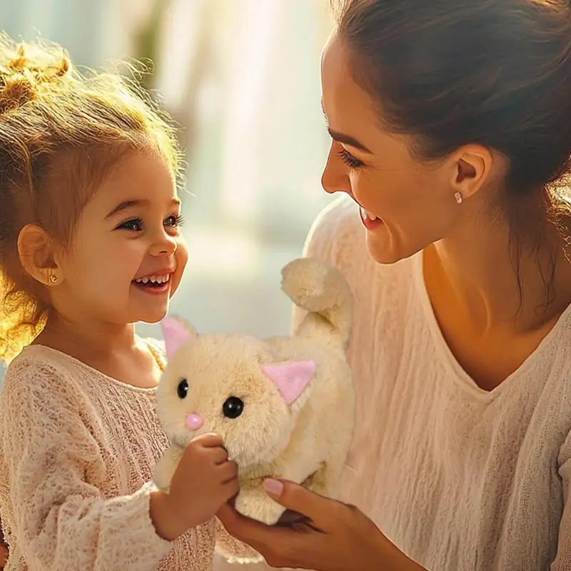 Robotic Kitten Realistic Plush Realistic Electronic Cat Interactive Stuffed Animal Robotic Kitten Toy For Children Boys Girls