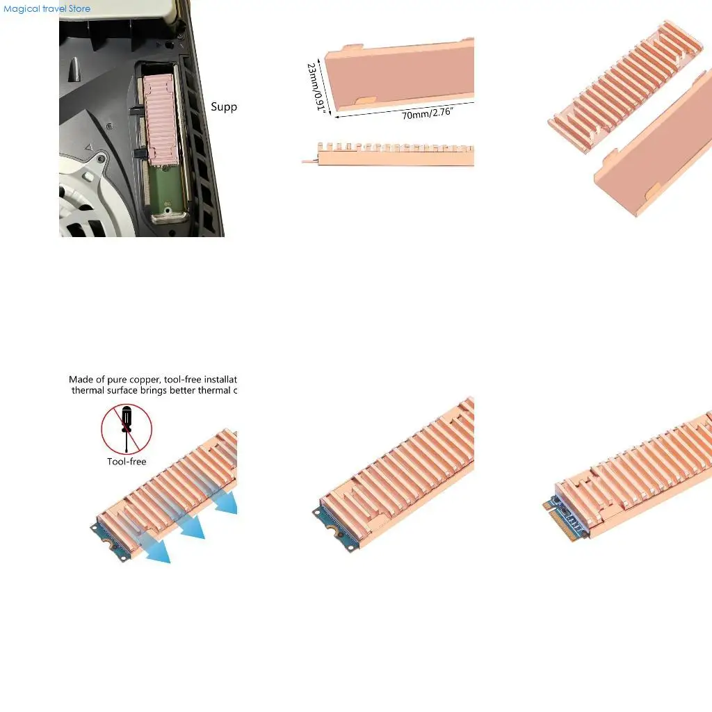 

N2UB 2280 PCI-E NVME Heatsink for M.2 NGFF SSD Hard Drive Heat Sink Coppe