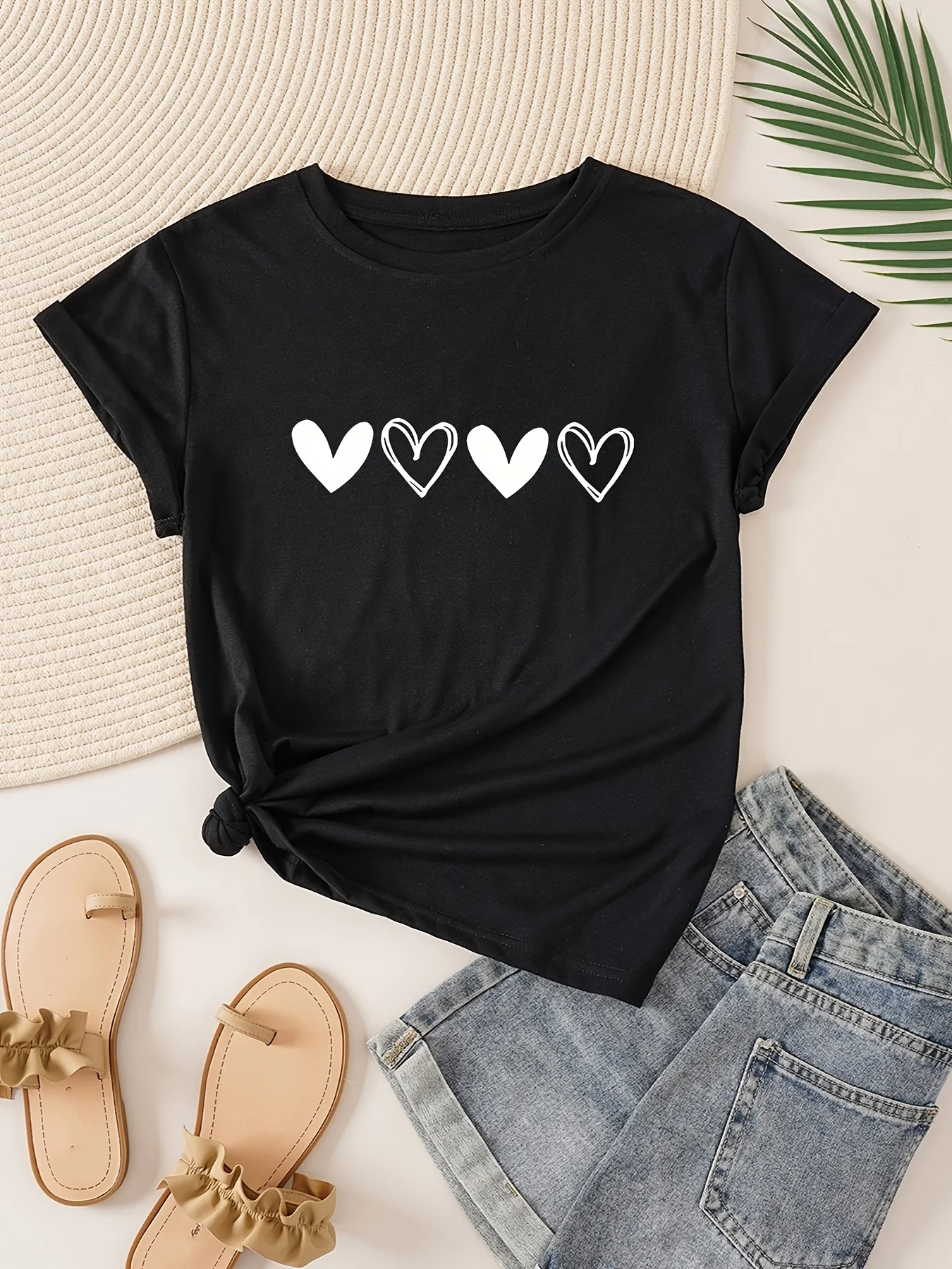 Dames PLUS-size T-shirt met korte mouwen, los en casual, zacht, comfortabel en ademend, buitensporten