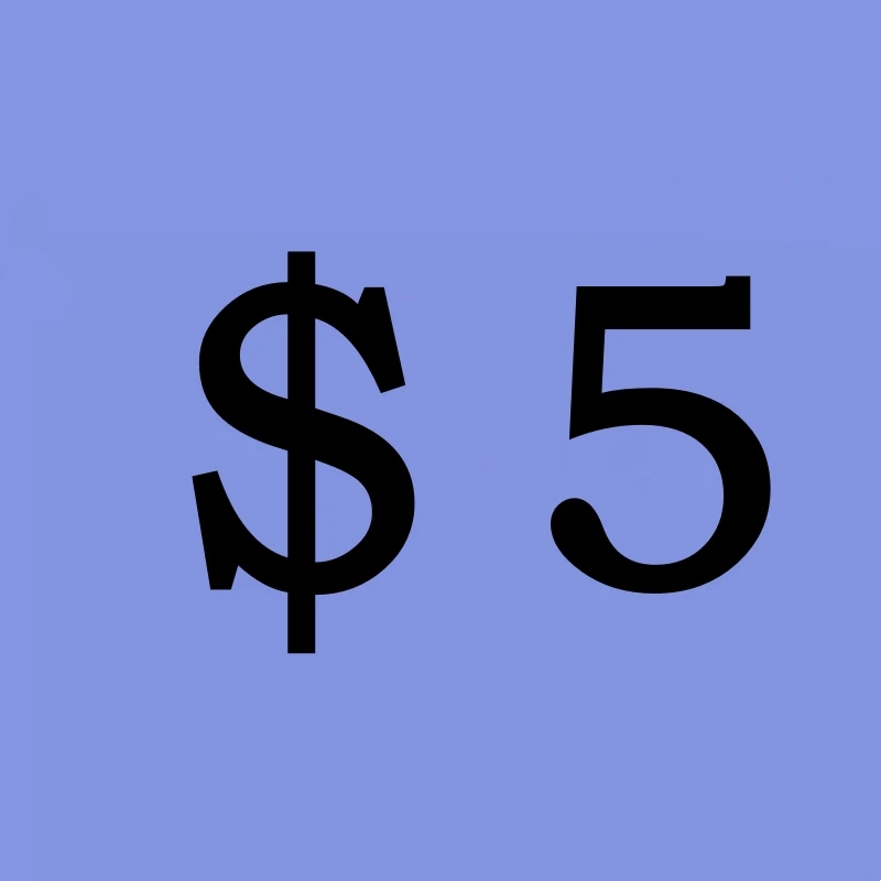 $5 price difference payment/shipping fee/product replacement/customization fee