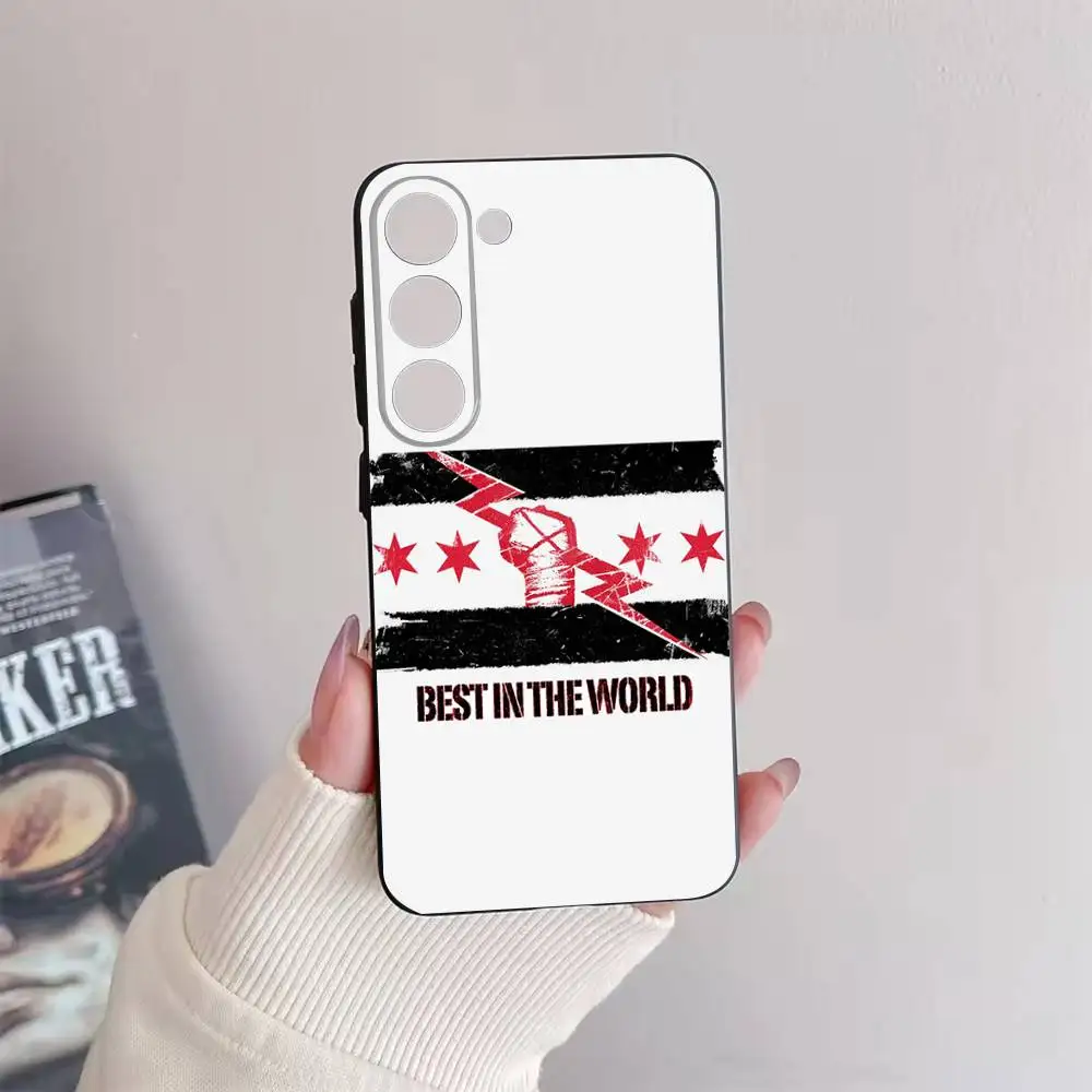 WWE CM P-Punk Capa de telefone para Samsung Galaxy A73,72,51,53,52,71,22,5G,Note,J7,8,9 Capa preta macia