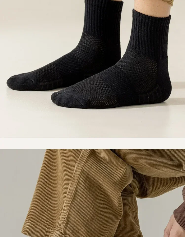 1 oder 4 Stück Socken Herren Baumwolle Deodorant Winter Handtuch unten mit Samt Mittelrohr weiße Strümpfe verdickte Sport-Basketball-Socken – Detail 13