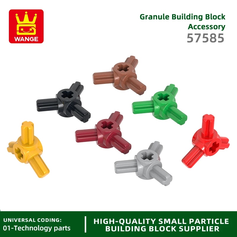 20Pcs/lot 57585 Axle Connector Hub with 3 Axles Block Moc Color Accessories Compatible with Brick DIY Children's Toy Assembly