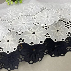 1 yard cut-out cotton embroidery lace DIY clothing skirt accessories cotton thread embroidery cut-out lace 19cm wide