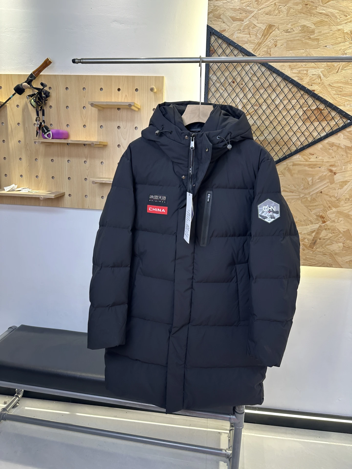 

Bla Hooded down Jaet Men's Winter Thi Warm Fluffy Duffel Coat Polyester Fiber Long Sve Du down Filling Regular Fit