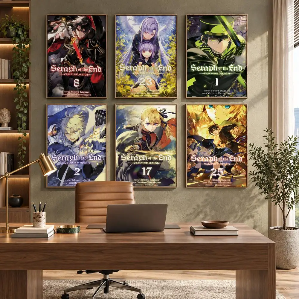 S-Seraph Of The End Poster High-Quality Waterproof Wall Decal for Study, Living Room & Garage, Great Gift for Fans