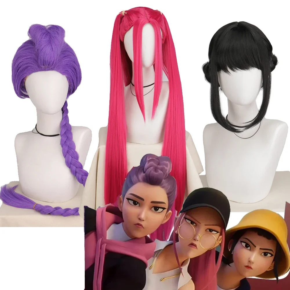 Halloween Rumi/Mira/Zoey Parrucca 2025 KPop Demoni Cosplay Cacciatore Travestimento Copricapi Donne Adulte Ragazze Carnevale di Halloween