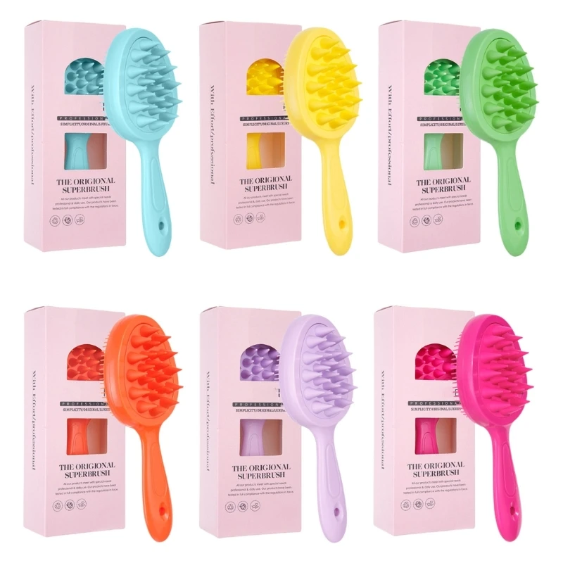 Y5LF Portable Exfoliating Body Scrubber,2 in 1 Bath and Shampoo Wash Brush Women Men