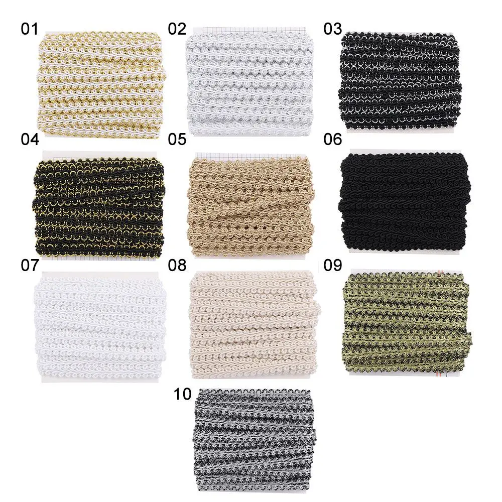 5m/lot Lace Trim Fabric Sewing Lace Gold Silver Centipede Braided Lace Ribbon Curve Lace DIY Clothes Accessories Wedding Crafts