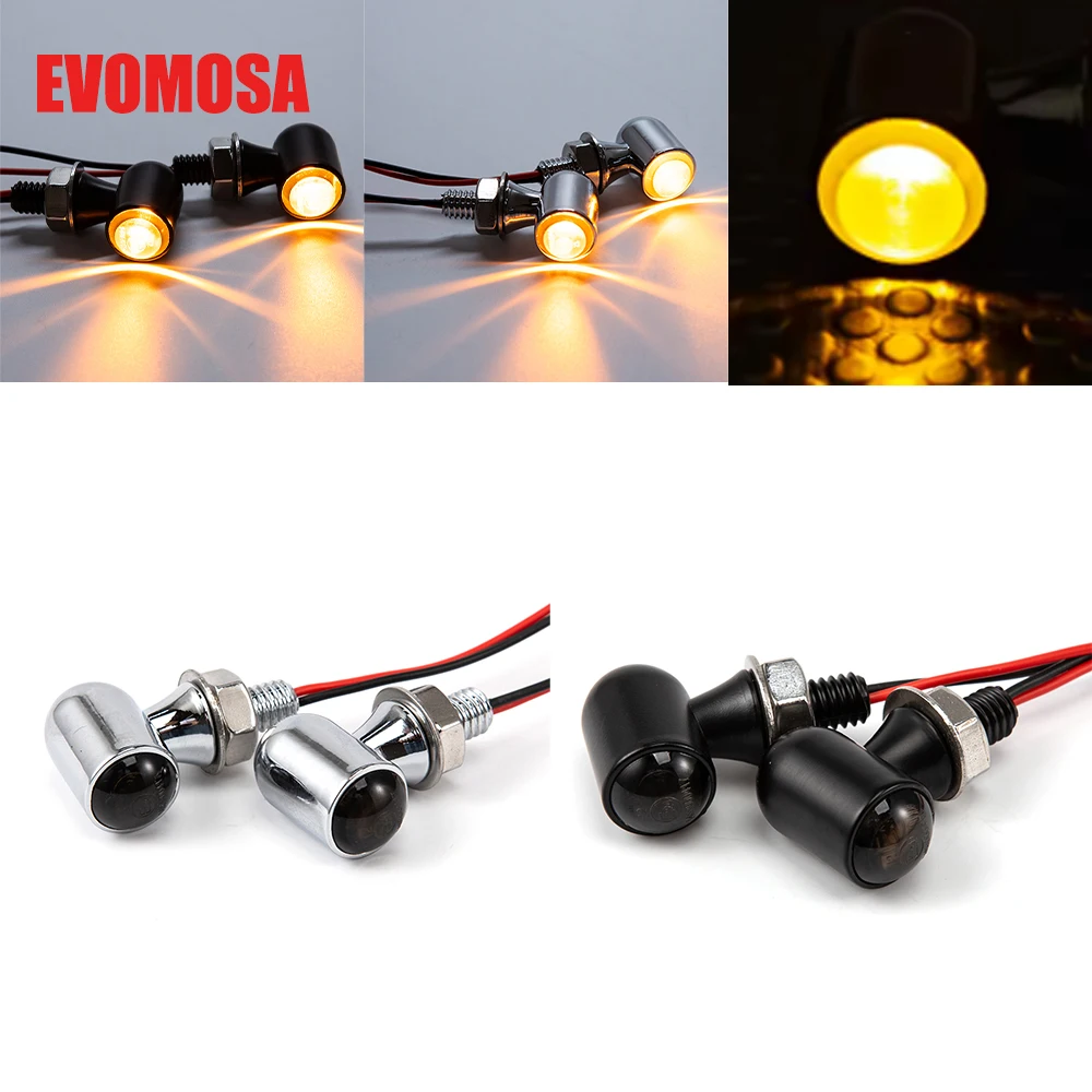 

12V Motorcycle Accessories LED Turn Signal Indicator Light Black/Chrome Flasher Amber Universal For YAMAHA Tenere 700 For HONDA