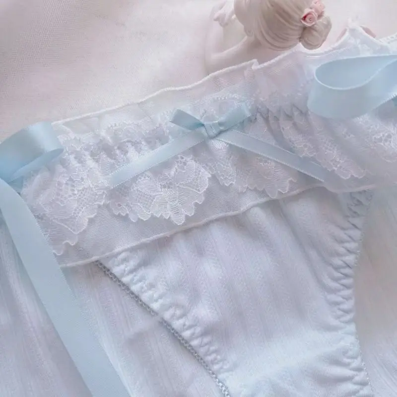 Princess Style Sexy Lacing Cute Lovely Sweety Panties Women Elasticity Ruffles Cotton Lolita Cosplay Underwear Breifs