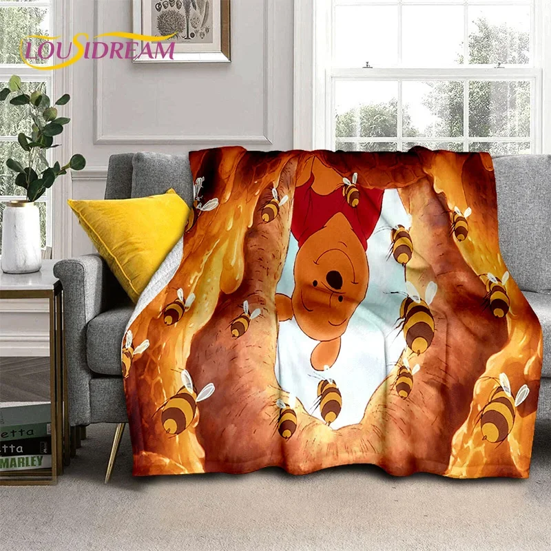 Winnieとpoohの漫画の毛布,柔らかいフランネルの毛布,ベッドルーム,ソファ,ピクニック,アウトドア,レジャー,子供へのギフト