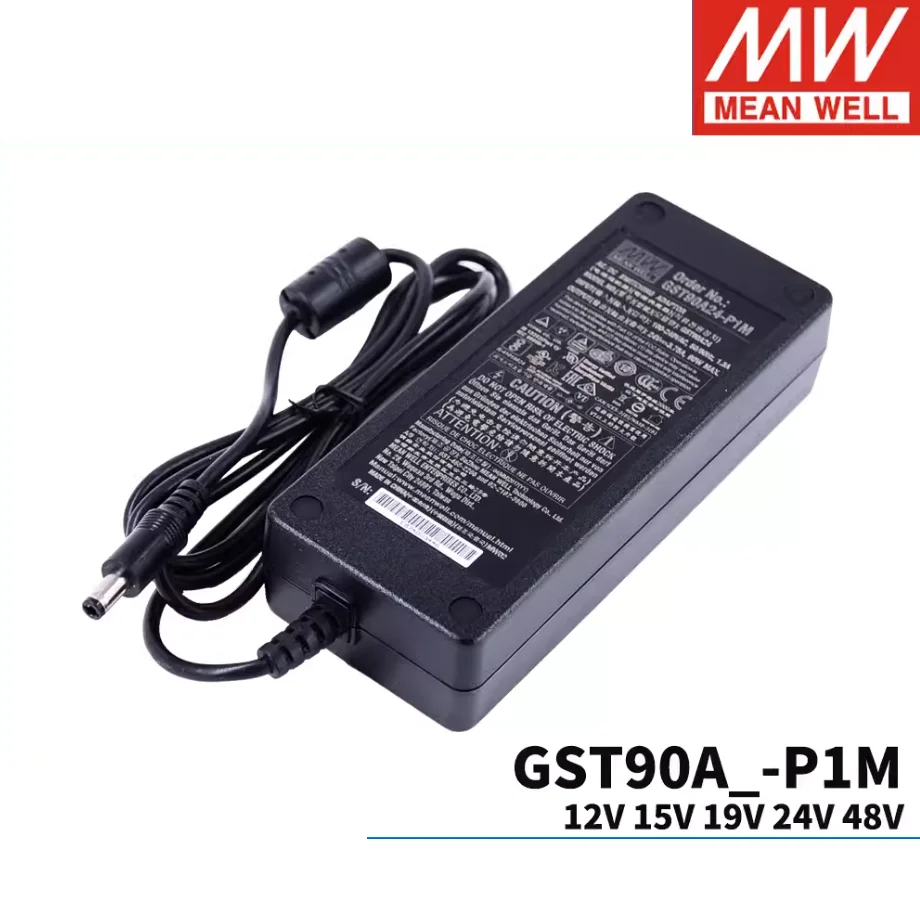 MEAN WELL 90W AC-DC Reliable Green Industrial Adaptor GST90A12-P1M   GST90A15-P1M GST90A19-P1M GST90A24-P1M  GST90A48-P1M