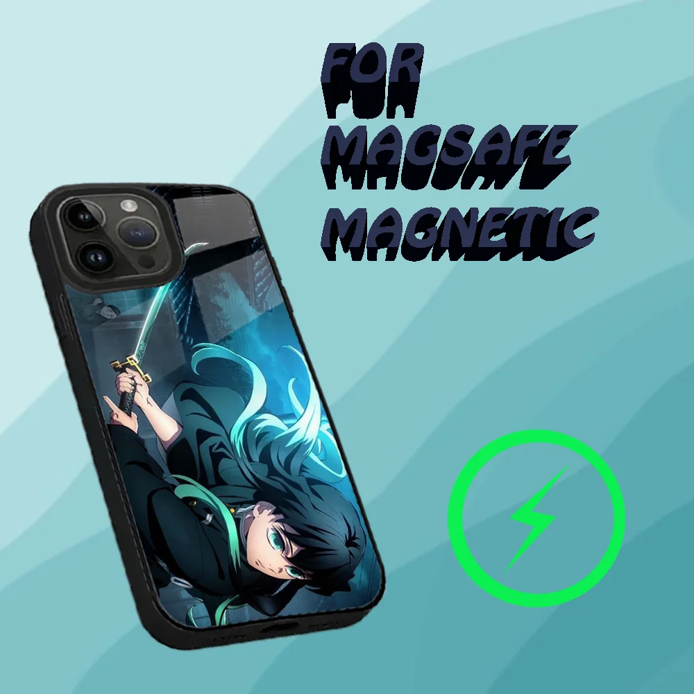 Anime Muichiro Tokito Phone Case For iPhone 16,15,14,13,12,11,Plus,Pro,Max Mini Magsafe Magnetic Wireless Charging