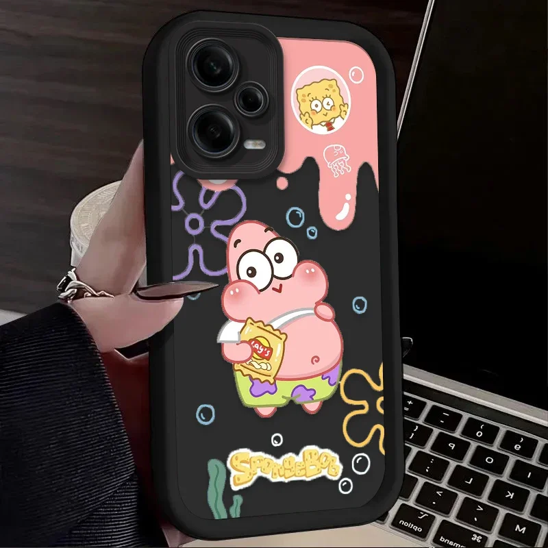 Lovely SpongeBobs Case for Xiaomi Redmi Note 13 12 11 Pro Plus 4G 5G 12S 11S 10S 10 9 9S 8 12C 13C A3 Silicone Shockproof Capa