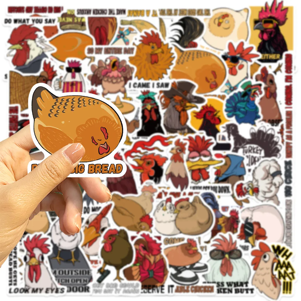 50PCS การ์ตูนไก่กราฟฟิตี้สติกเกอร์-กันน้ำสำหรับ DIY ตกแต่งบนกีตาร์,โน๊ตบุ๊คและกระเป๋าเดินทางบันทึก YourLife Store