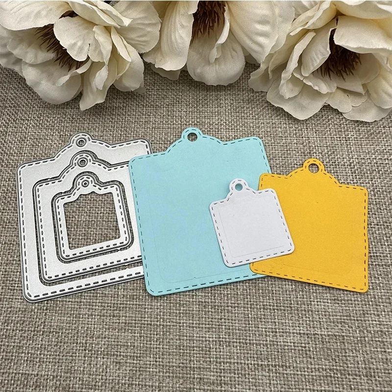 

Three sizes of tags Metal Cutting Dies Stencils For DIY Scrapbooking Decorative Handcraft Die Cutting Template Mold