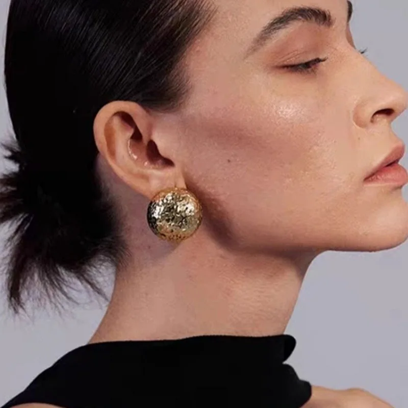 Fashion Design Circular Gold Silver Earrings Women Popular Party Jewelry Accessories 2