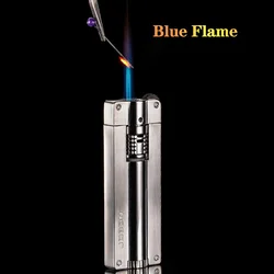 2024 New JOBON Creative Metal Outdoor Windproof Butane Gas Lighter Straight Blue Flame Turbo Torch Jet Cigar Lighter Men's Gift