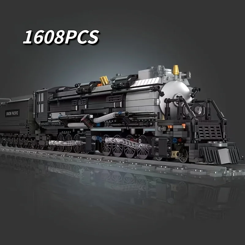 Steam Train Building Kit, Collectible Steam Locomotive Display Set, Large Train Set with Train Tracks, Top Present for Train Lov