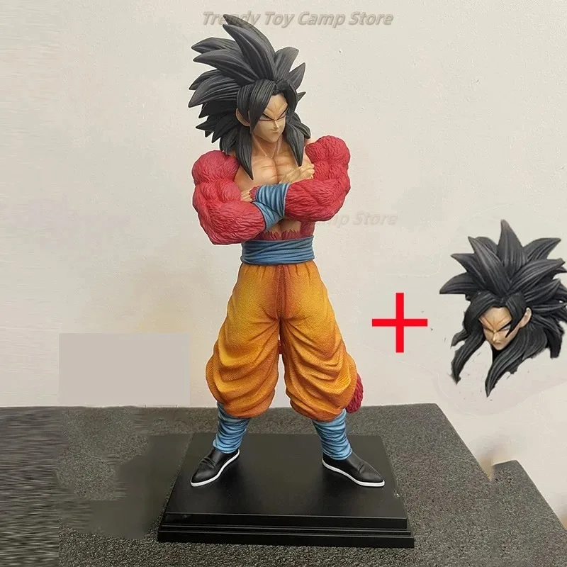 【En stock】animación Dragon Ball Ssj4 Wukong personaje Super Saiyan personaje de acción 34cm estatua de Pvc colección modelo juguete para regalo