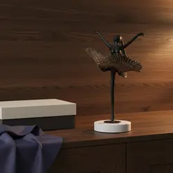 Estatua Niña Bailarina Ángel Vintage – Escultura Ballet Decorativa
