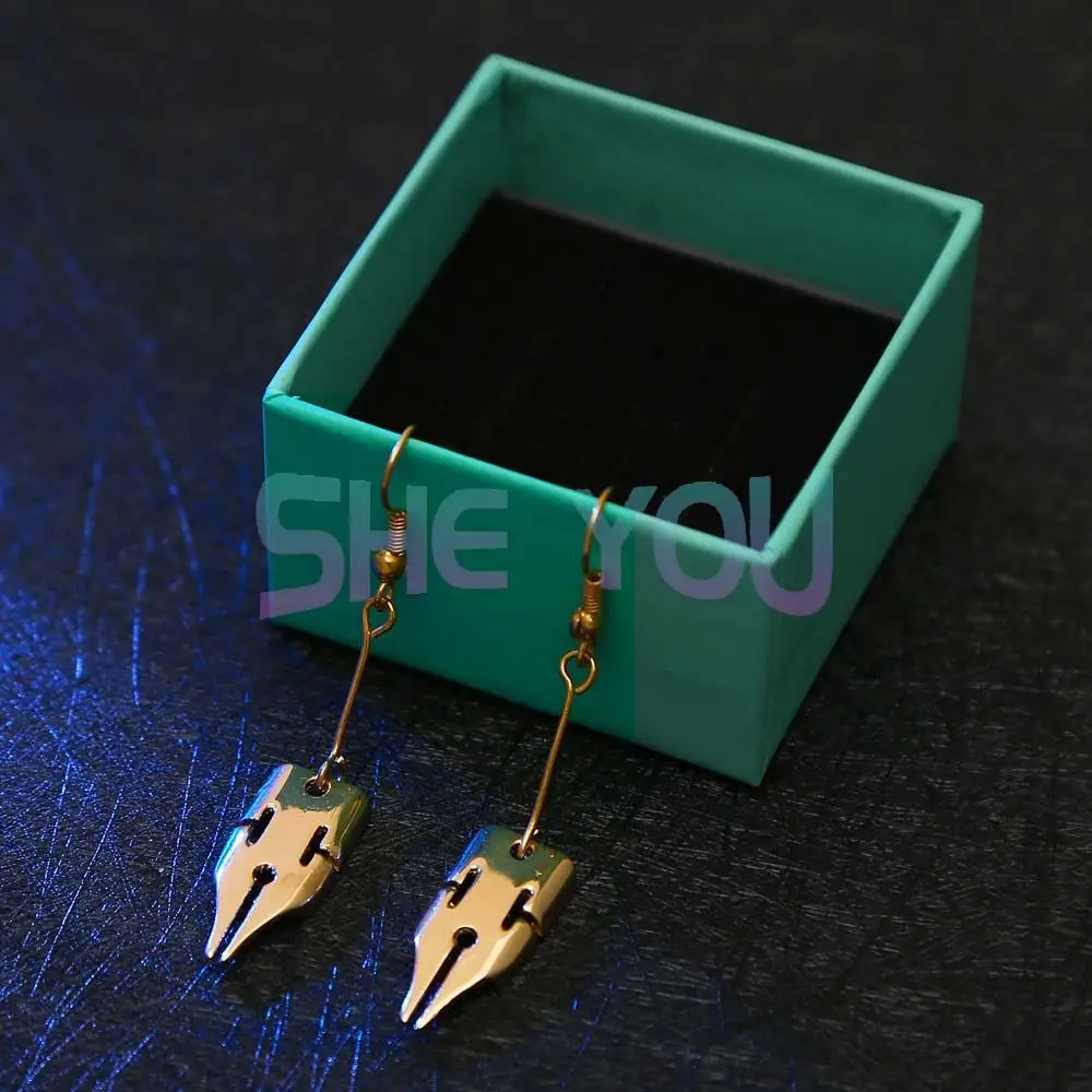 1 Pair Anime JOJO Cosplay Accessories Rohan Kishibe Metal Stud Earrings Jewelry Cosplay Props