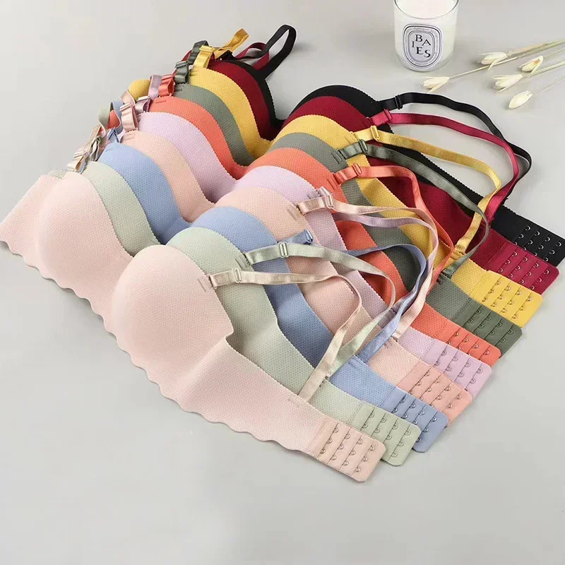 حمالة صدر نسائية بدون خياطة ، ملابس داخلية أحادية اللون ، ملابس داخلية لاسلكية ، صنم مثير ، حمالة صدر بأربطة قابلة للتحويل ، 1 * * #3