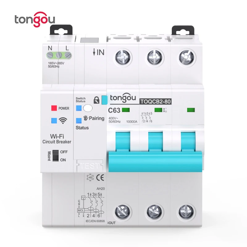 

Tuya 3P 63A WiFi Smart Circuit Breaker Power Energy Metering Smart Life APP Remote Control Automatic Wireless Reclosing Switch