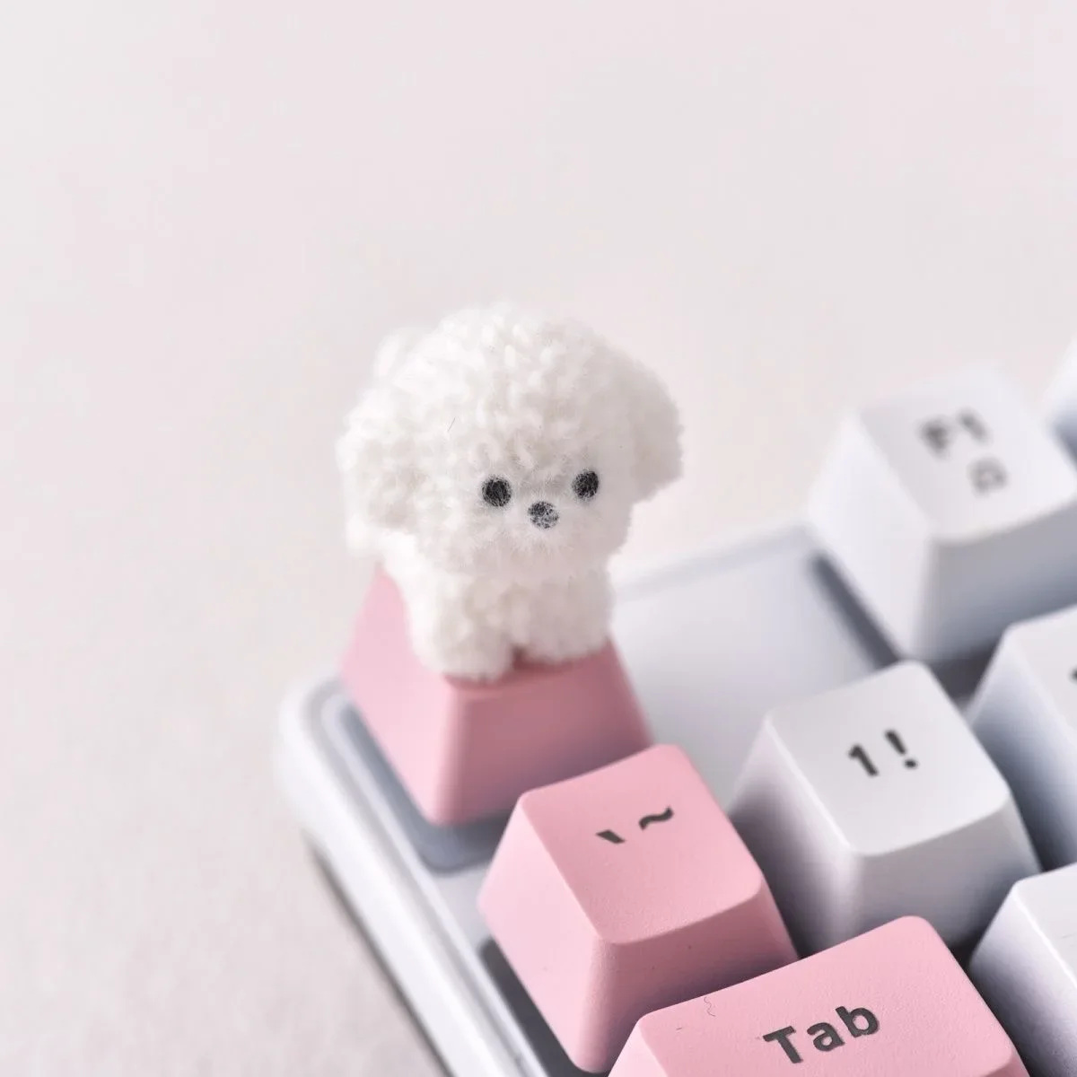 New Plucked Teddy Dog Keycaps DIY Handmade Customized Cross Axis Mechanical Keyboard  Keycaps Personalized Creative Keycaps