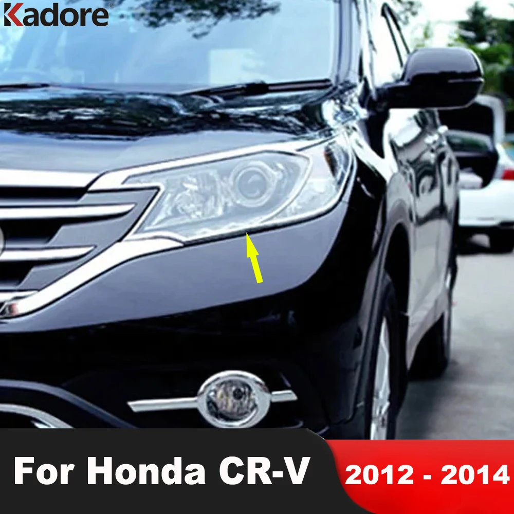 

Car Front Head Light Lamp Cover Trim For Honda CRV CR-V 2012 2013 2014 Chrome Headlights Frame Garnish Trims Accessories