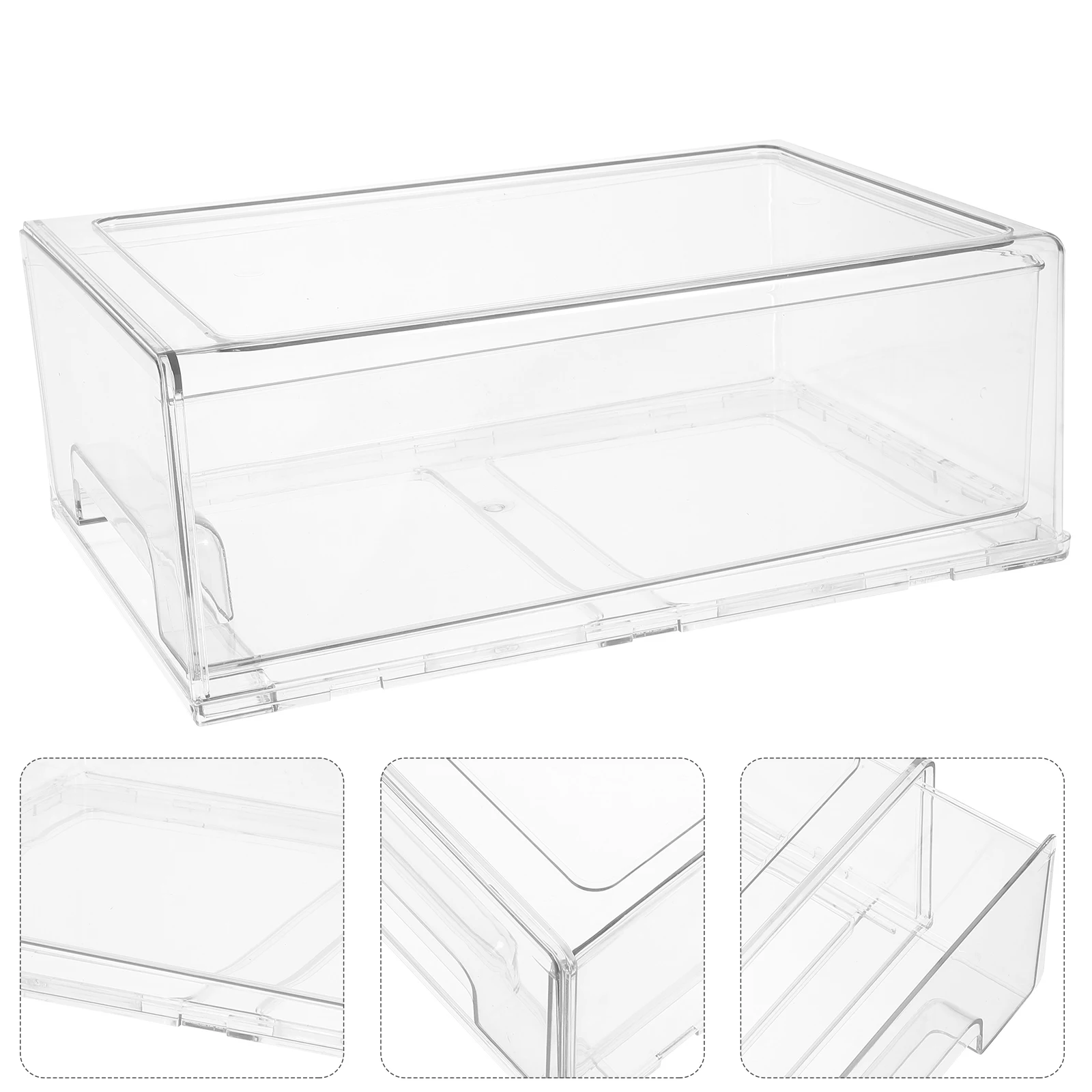 

Tabletop Organizer Transparent Stationery Storage Box Sundries Drawer Bin Desktop Case Plastic Drawer Storage For