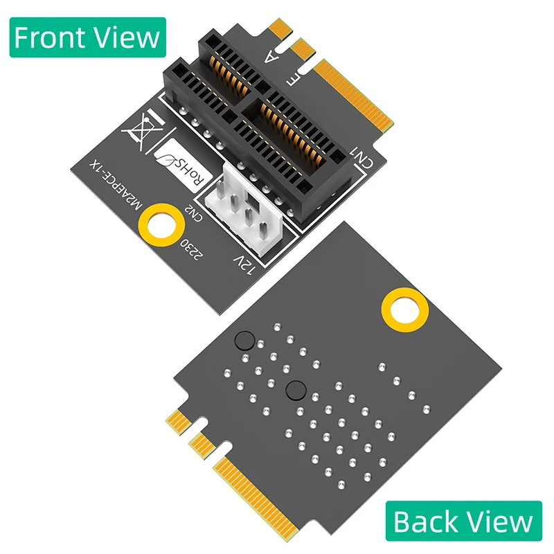 2230 M.2 Key A+E to PCIE X1 Adapter Card PCI Express PCI-E 1X Slot to M2 NGFF Key A/A+E/E Converter Riser Card 4Pin Power Supply