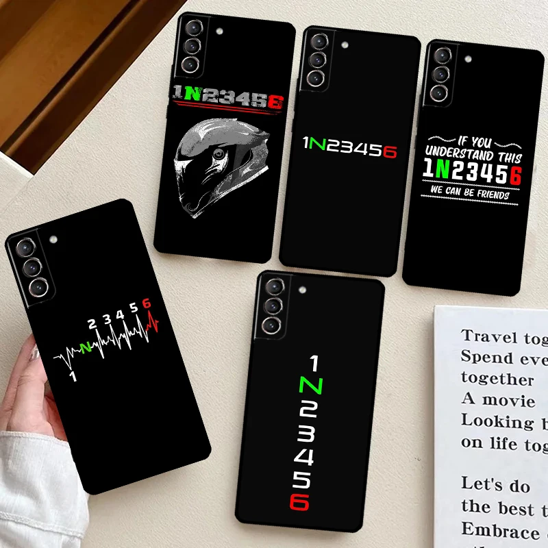 1N23456 Motorcycle Case For Samsung Galaxy S24 Ultra S21 S22 S23 Plus Note 10 Note 20 S8 S9 S10 S20 FE Coque