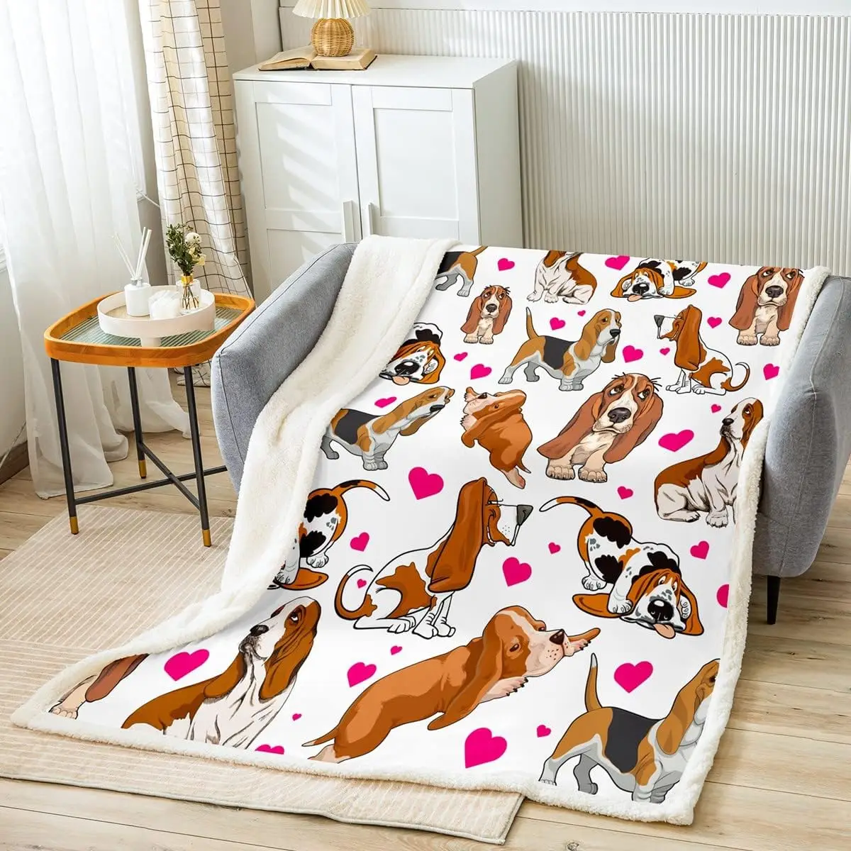 Kids Cartoon Dogs Fleece Throw Blanket Toddler Cute Pet Dog Sherpa Blanket Children Kawaii Dog Puppy Plush Blanket