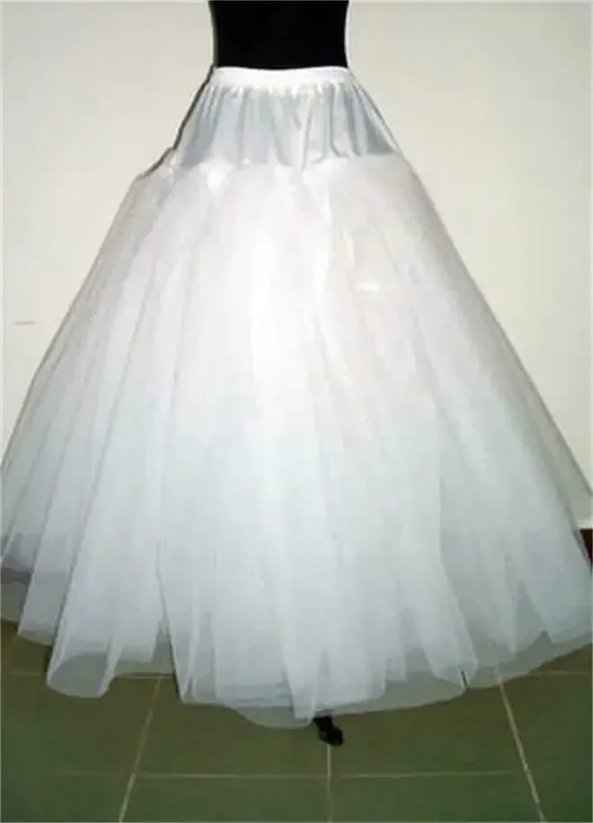 White 3-Layers Tulle Hoopless Wedding Dress Underskirt Petticoat