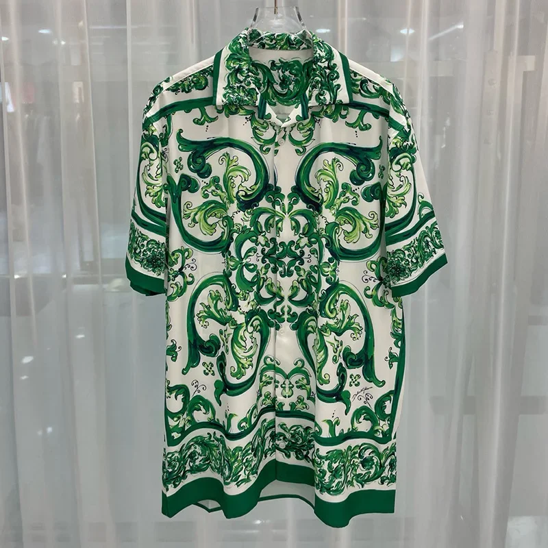 Verano 2025, pantalón corto informal con estampado Digital, camisa de manga para hombre, pantalones cortos, conjunto de camisa hawaiana, moda juvenil transfronteriza, ropa modelo masculino