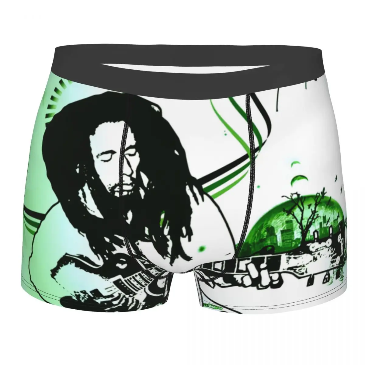 Jamaican Reggae Singer Bob Marley Underwear Men Stretch Rock Music Boxer Briefs Shorts Panties Soft Sexy Underpants For Homme