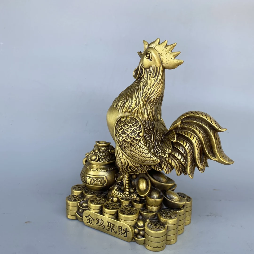 Jinji Jucai Chicken 18X9X20CM, 1.5 KG, 22X12X26CM, 2.5 kg 26X14X32CM, 4 KG Bronze Statue