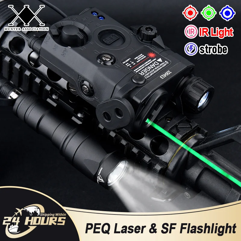 

WADSN Tactical PEQ PEQ15 Laser SF M300A M600C Flashlight Airsoft Hunting Accsesories High Power Red Dot Green Blue Indicator