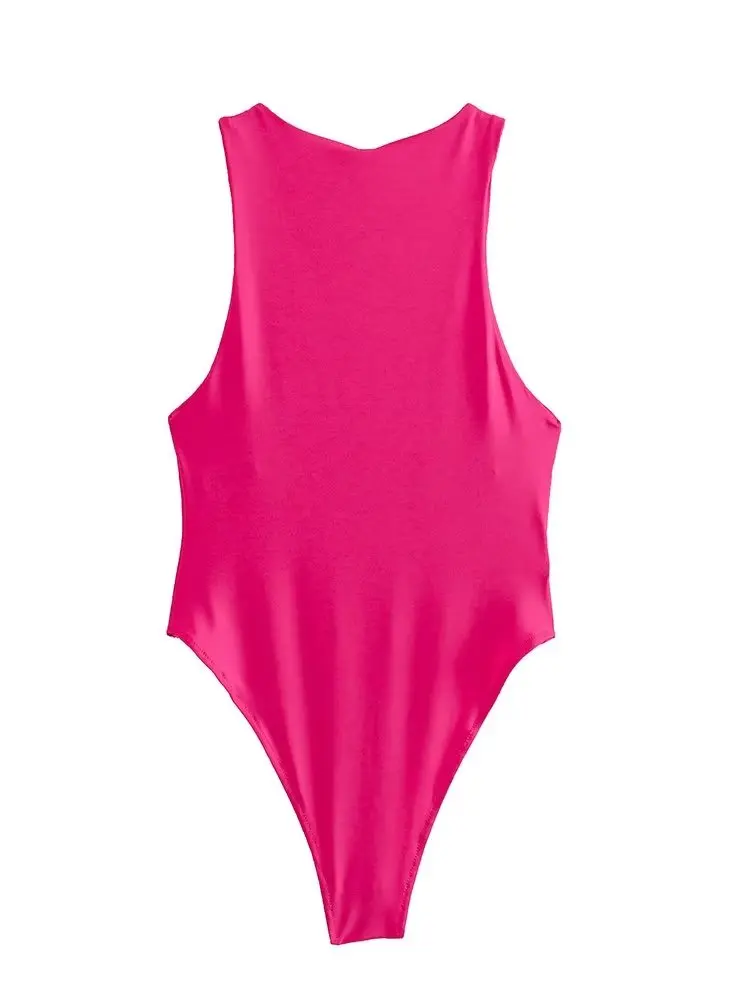 ملابس نسائية صيفية جديدة من UNIZER على الطراز الأوروبي والأمريكي متعددة الألوان بدون أكمام بقصة ضيقة ورقبة معلقة #3