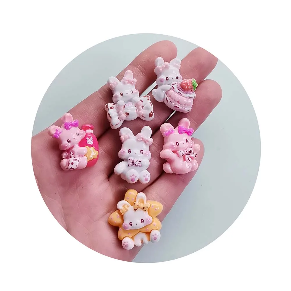 

Kawaii Cartoon Rabbit Resin Animal Flatback Cabochon DIY Scrapbooking Craft Making Deco Parts Accessories