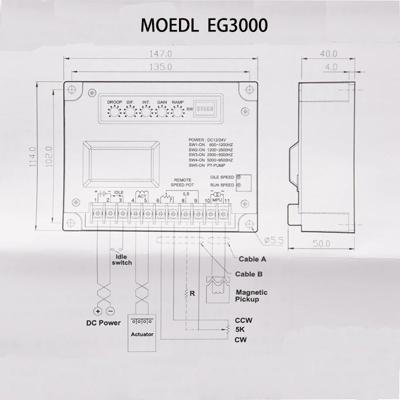 Imagem -06 - Gerador Diesel Elétrico Módulo Governador Painel Brushless Generator Seção Controle Elétrico Eg3000