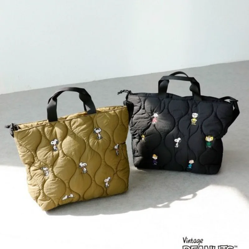 سنوبي حقيبة كتف المرأة موضة سعة كبيرة مطرزة حقائب كروسبودي عادية السفر كيس التخزين أنثى حمل حقيبة تسوق