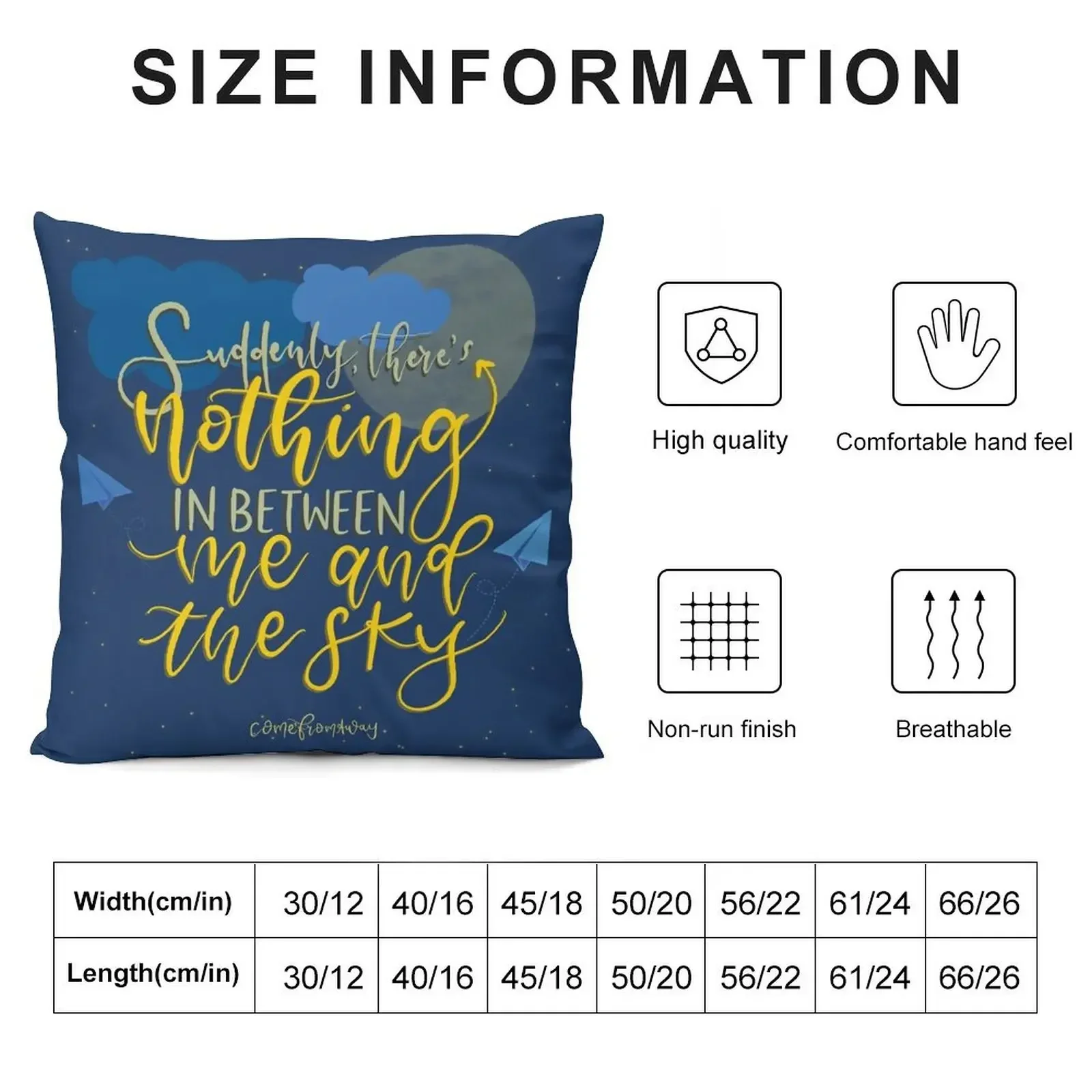 Suddenly, there's nothing in between me and the sky Throw Pillow Decorative Cushions For Living Room sleeping pillows pillow