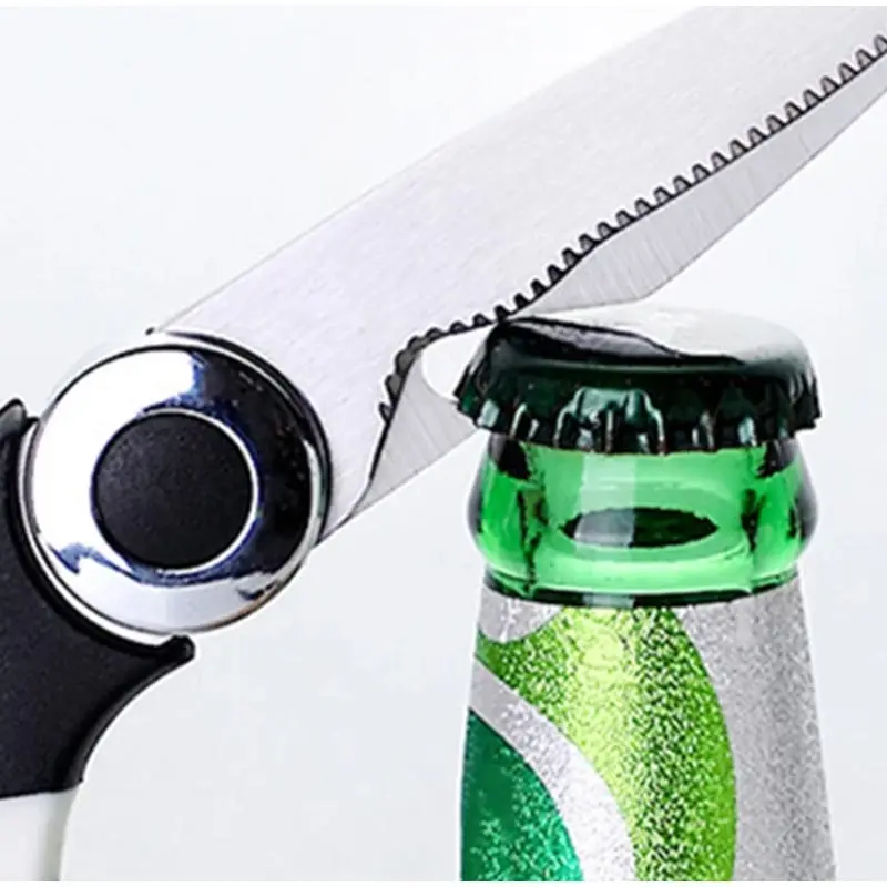 1PC Multi-Functional Scissors Kitchen Sharp Scissors Chicken Bone Scissors Fish Bone Bottle Opener Rust-Proof Non-Slip Handle